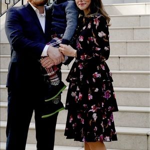 Target floral puff sleeve midi dress